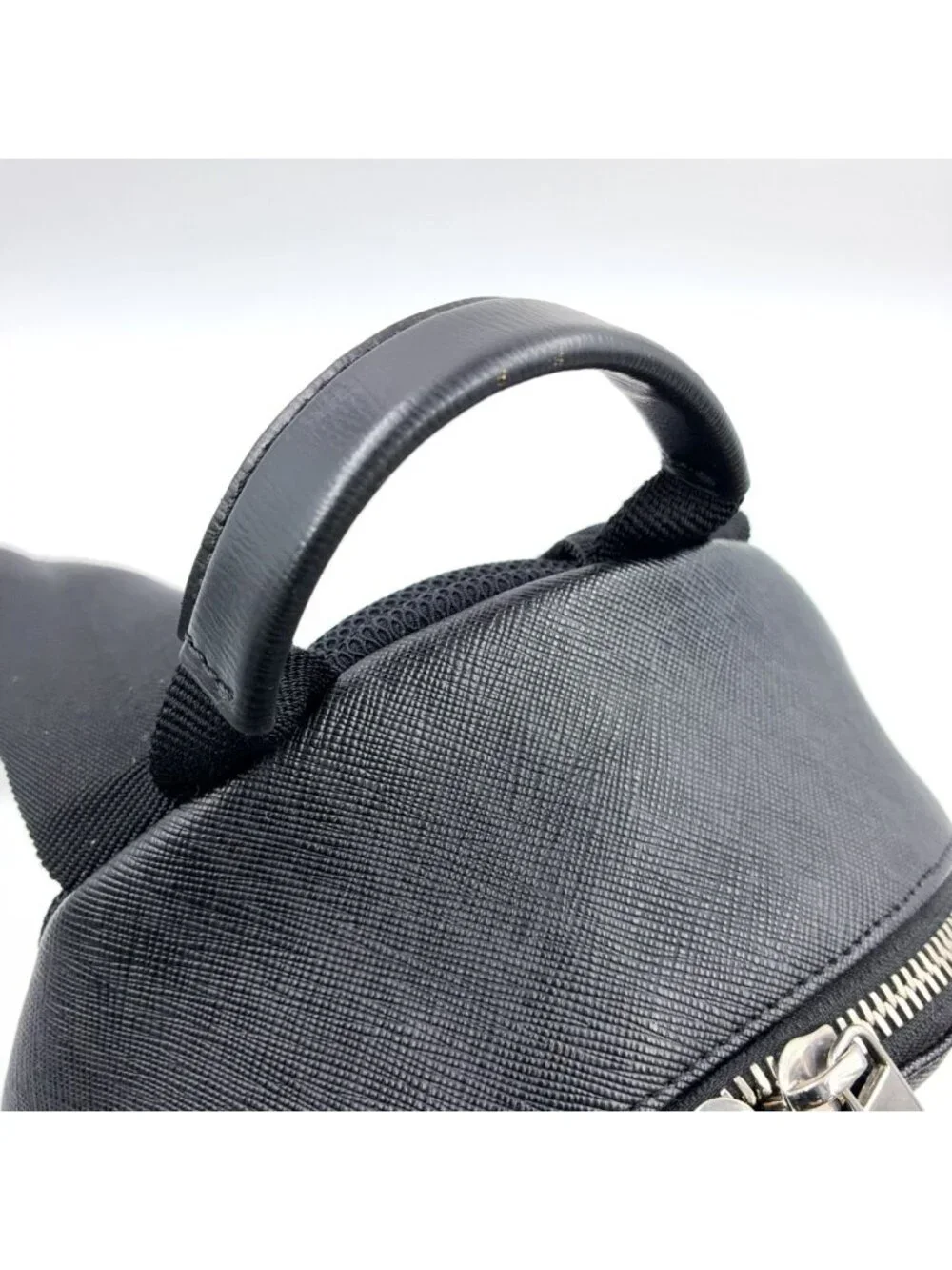 Dior Homme Leather Black White Red Backpack Silver